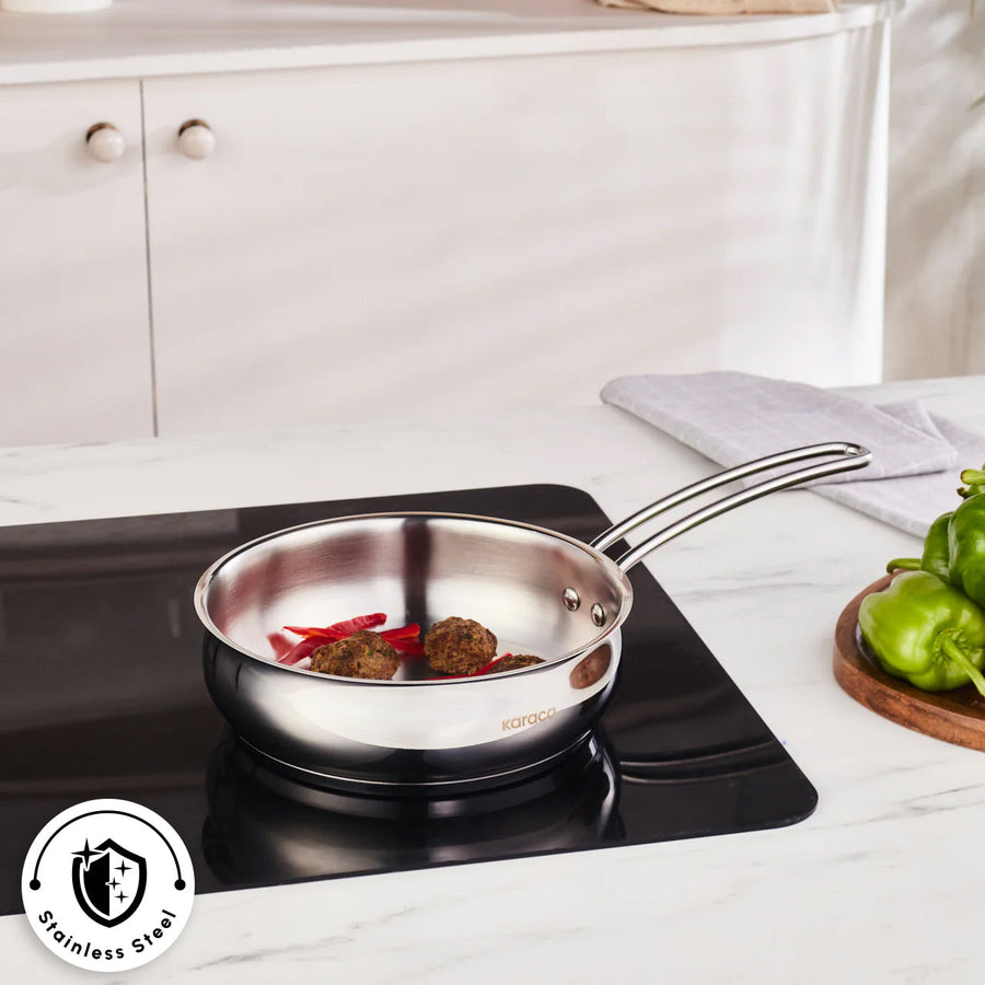Karaca Emirgan Stainless Frying Pan, 20cm, Silver