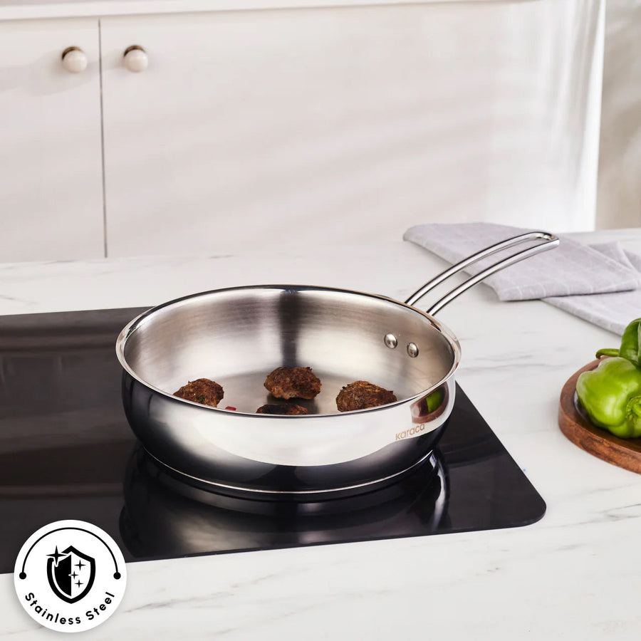 Karaca Emirgan Stainless Steel Pan, 24cm, Silver
