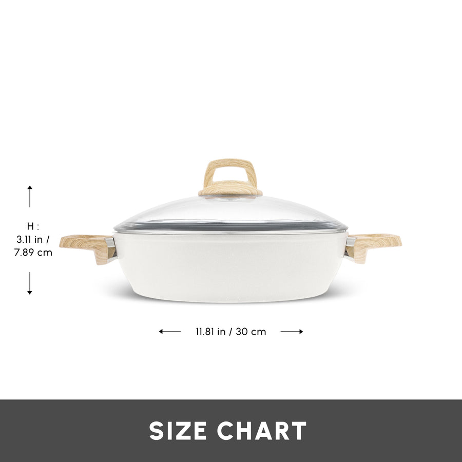 Karaca Swiss Crystal Non-Stick Induction Casserole, 30cm, Creamy