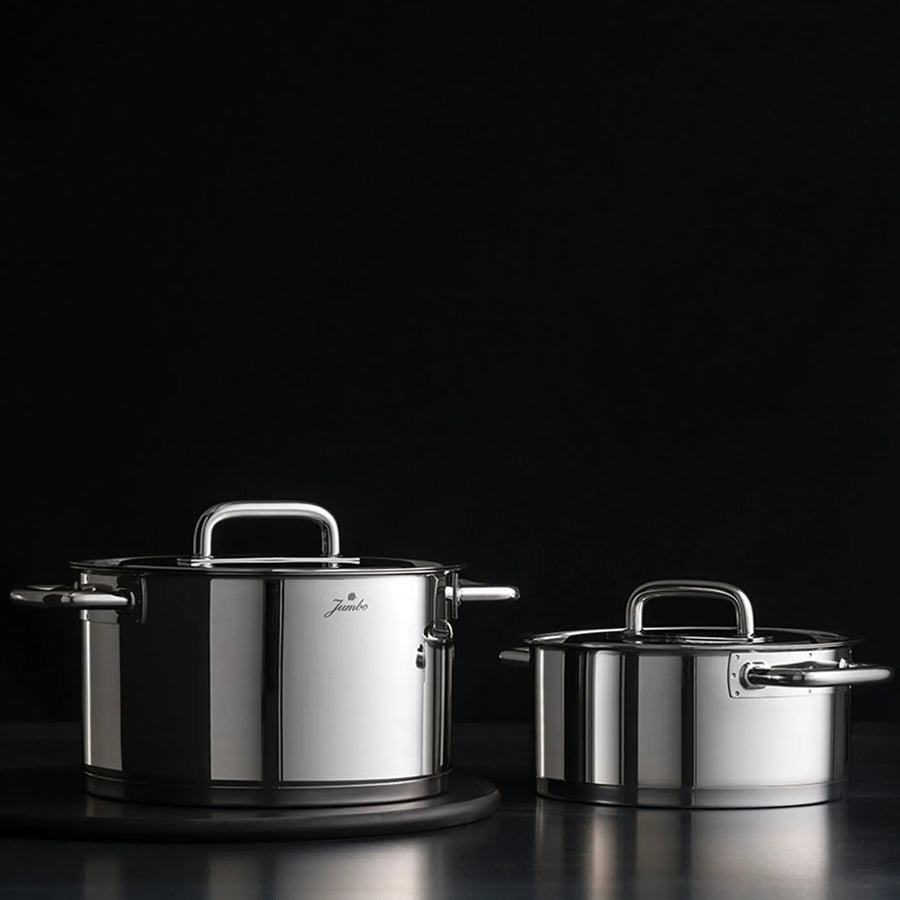 Jumbo Metalix 8-Piece Stainless Steel Induction Cookware Set, Silver