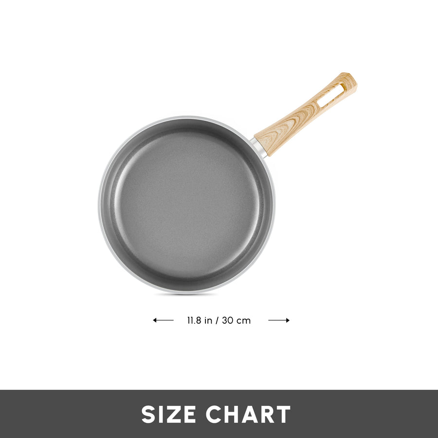 Karaca Swiss Crystal Non-Stick Induction Frying Pan, 30cm, Creamy
