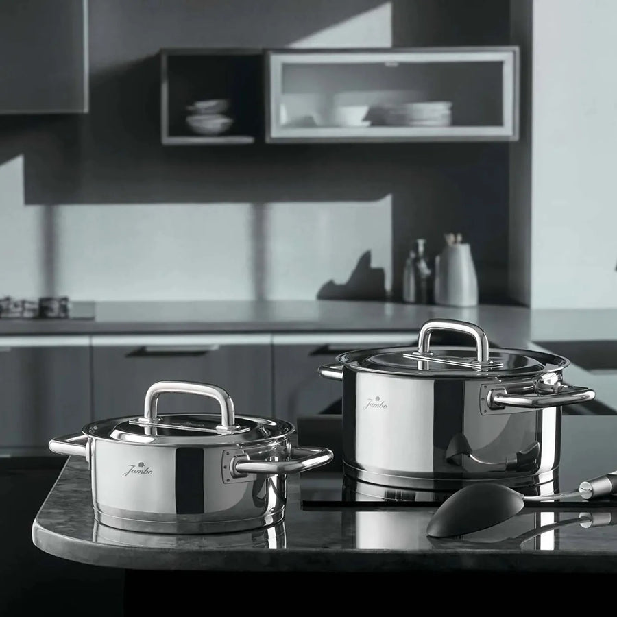 Jumbo Metalix 8-Piece Stainless Steel Induction Cookware Set, Silver