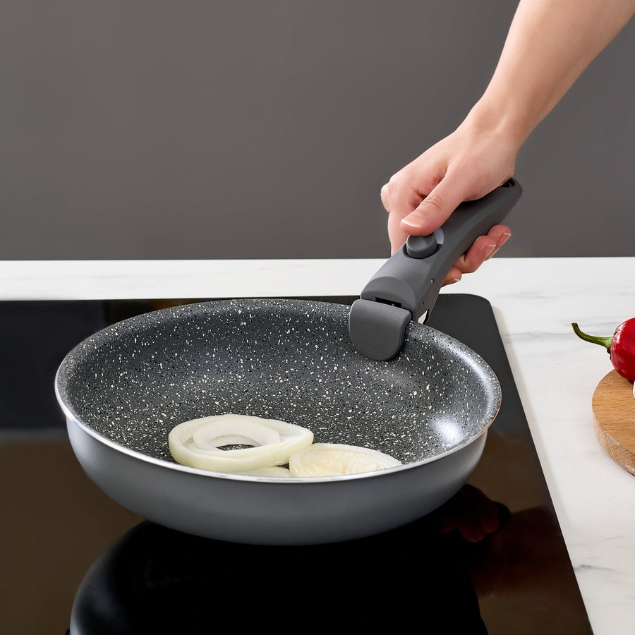 Karaca Comfort 6-Piece Induction Non-Stick Detachable Cookware Set, Black