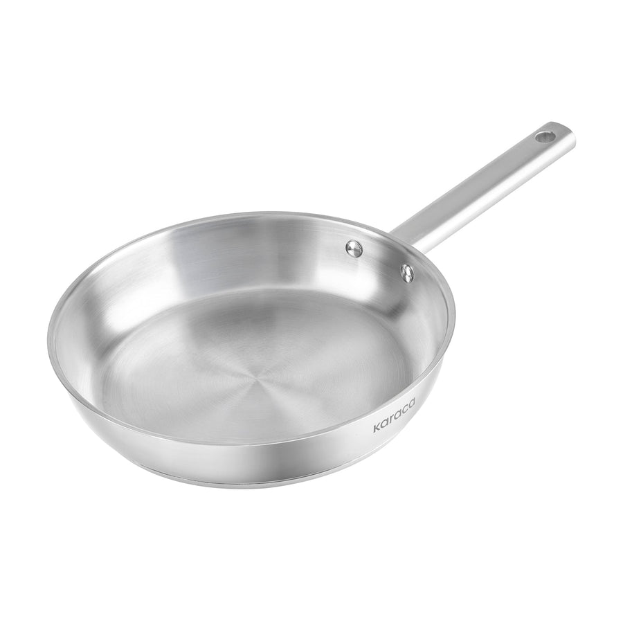 Karaca Elite Stainless Steel Induction Frying Pan, 26cm, Silver