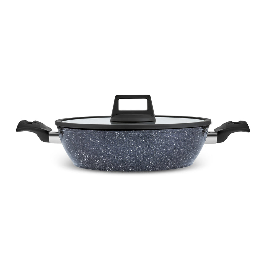 Karaca Aqua Granite Non-Stick Induction Shallow Casserole, 26m, Blue
