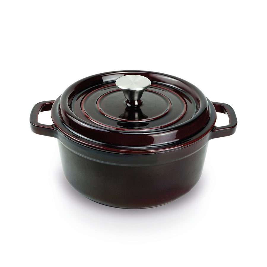 Karaca Heritage Enamelled Cast Iron Stock Pot & Lid, 24cm, Red