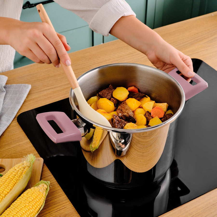 Karaca Perfect 2-Piece Stainless Steel Induction Pressure Cooker Set, 4L+6L, Pink Silver