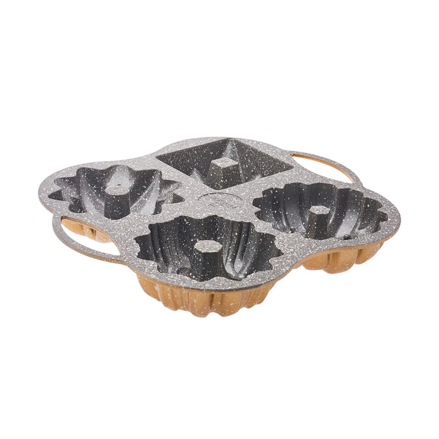 Karaca Cake Pro Aluminium Cast Decorative Cake Tin, 4 Piece, 28cmx35cm, Gold