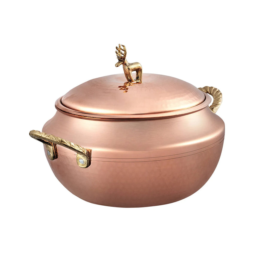 Karaca Alacahöyük Copper Stockpot with Lid, 16cm, Copper