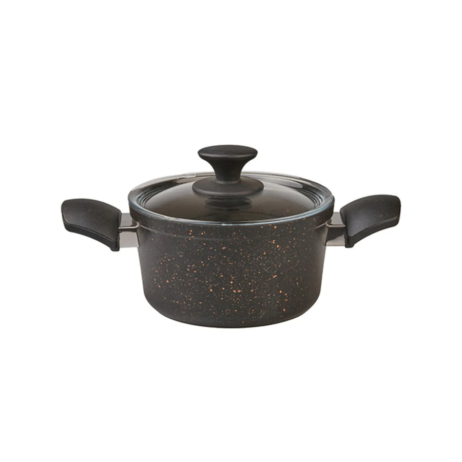 Karaca Blackgold Biogranite 7-Piece Non-Stick Induction Cookware Set, Black Gold