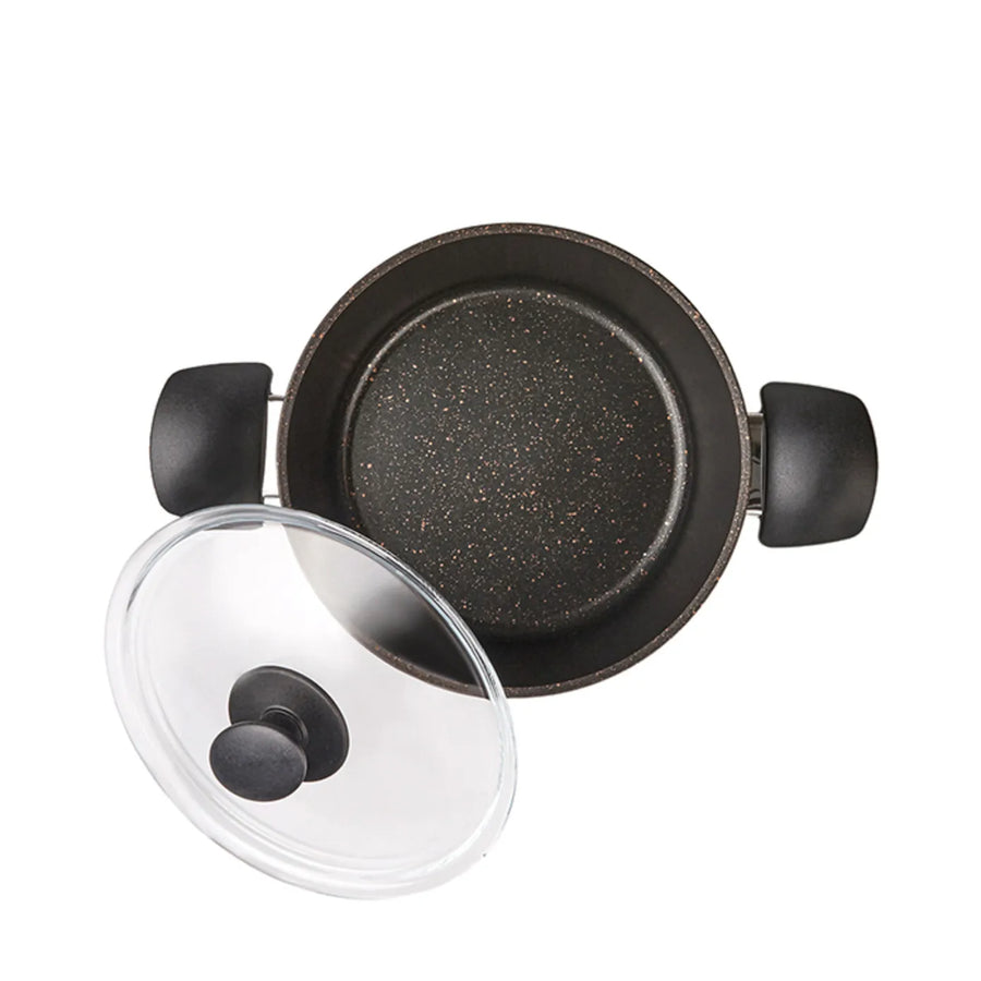 Karaca Blackgold Biogranite 7-Piece Non-Stick Induction Cookware Set, Black Gold
