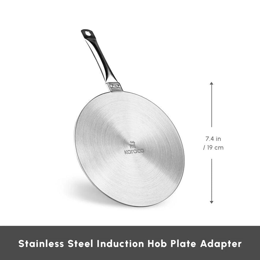 Karaca Stainless Steel Induction Hob Plate Adapter, 19cm, Grey