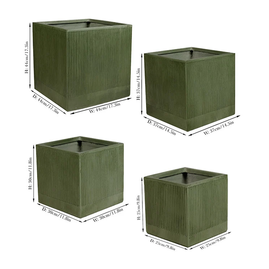 Agri Green Ribbed Planter Collection