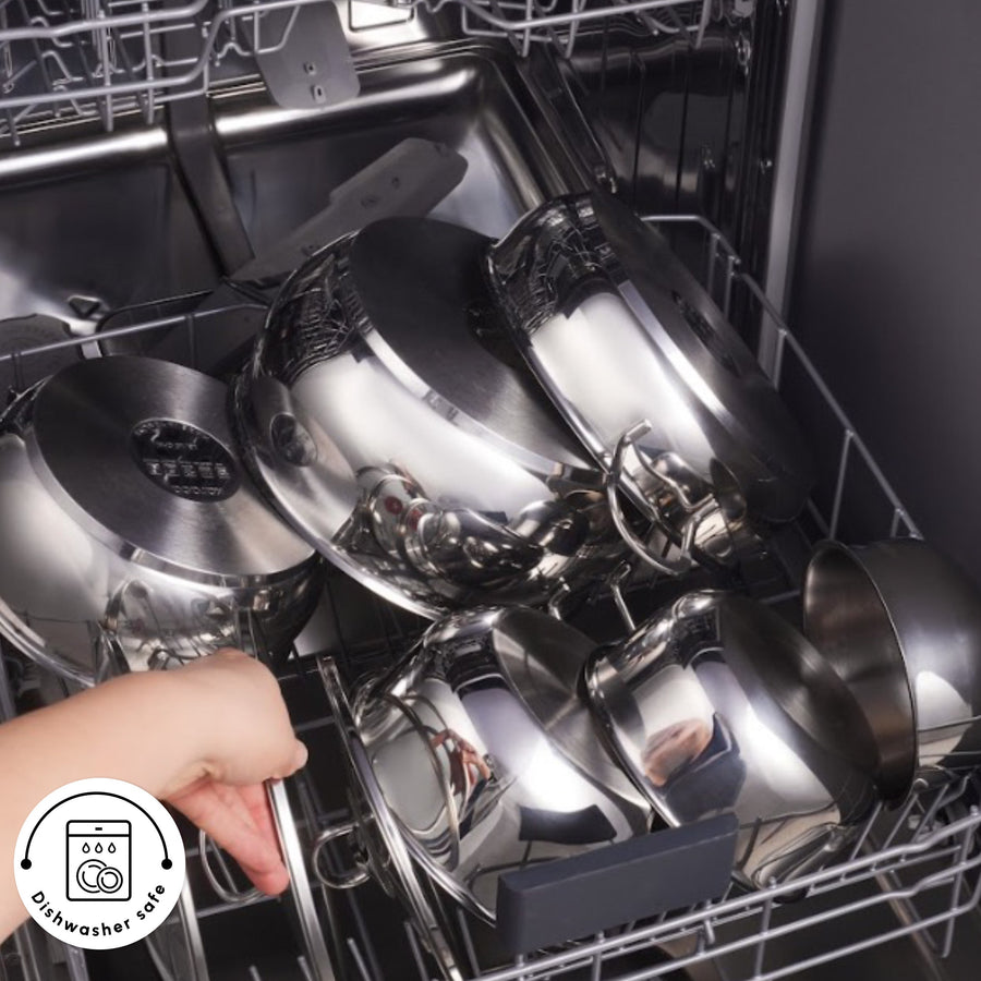Karaca Cook & Store 13-Piece Stainless Steel Induction Cookware Set, Silver