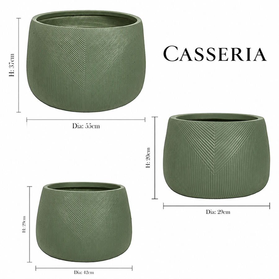 Kalo Green Symmetry Stripe Planter Collection