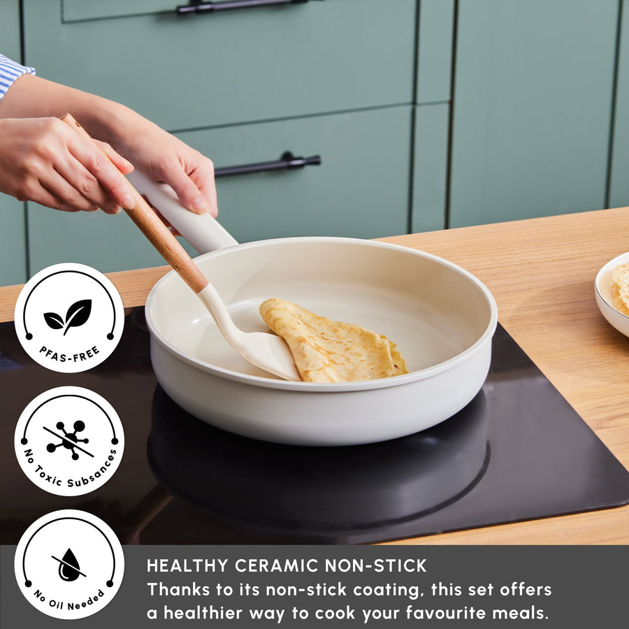 Karaca Swiss Crystal Valenti Ceramica 7-Piece Non-Stick Induction Cookware Set
