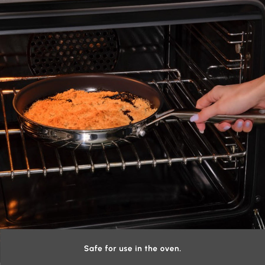 Karaca Plasma Steel 3Ply Non-Stick Induction Shallow Casserole, 30cm, Silver