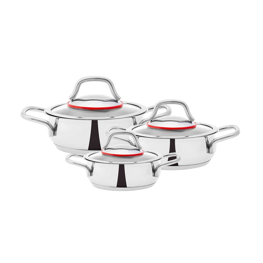 Karaca Emirgan 6 Piece Stainless Steel Induction Shallow Pot Set
