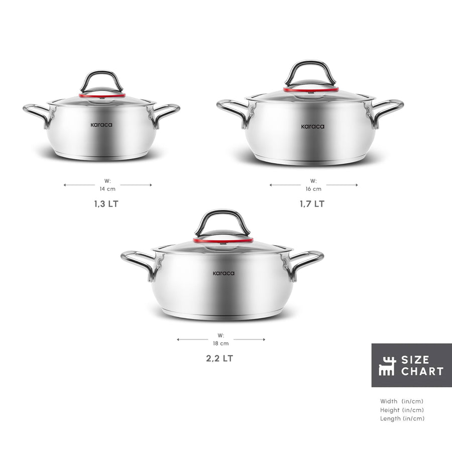 Karaca Emirgan 6 Piece Stainless Steel Induction Midi Set