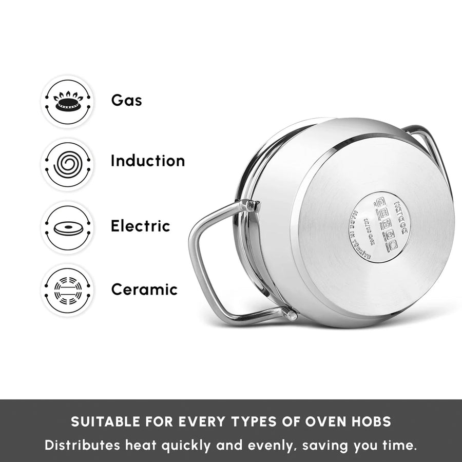 Karaca Emirgan 6 Piece Stainless Steel Induction Midi Set