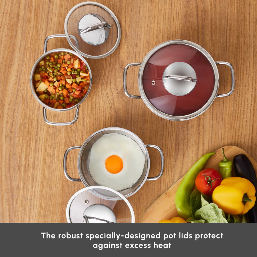 Karaca Emirgan 6 Piece Stainless Steel Induction Shallow Pot Set