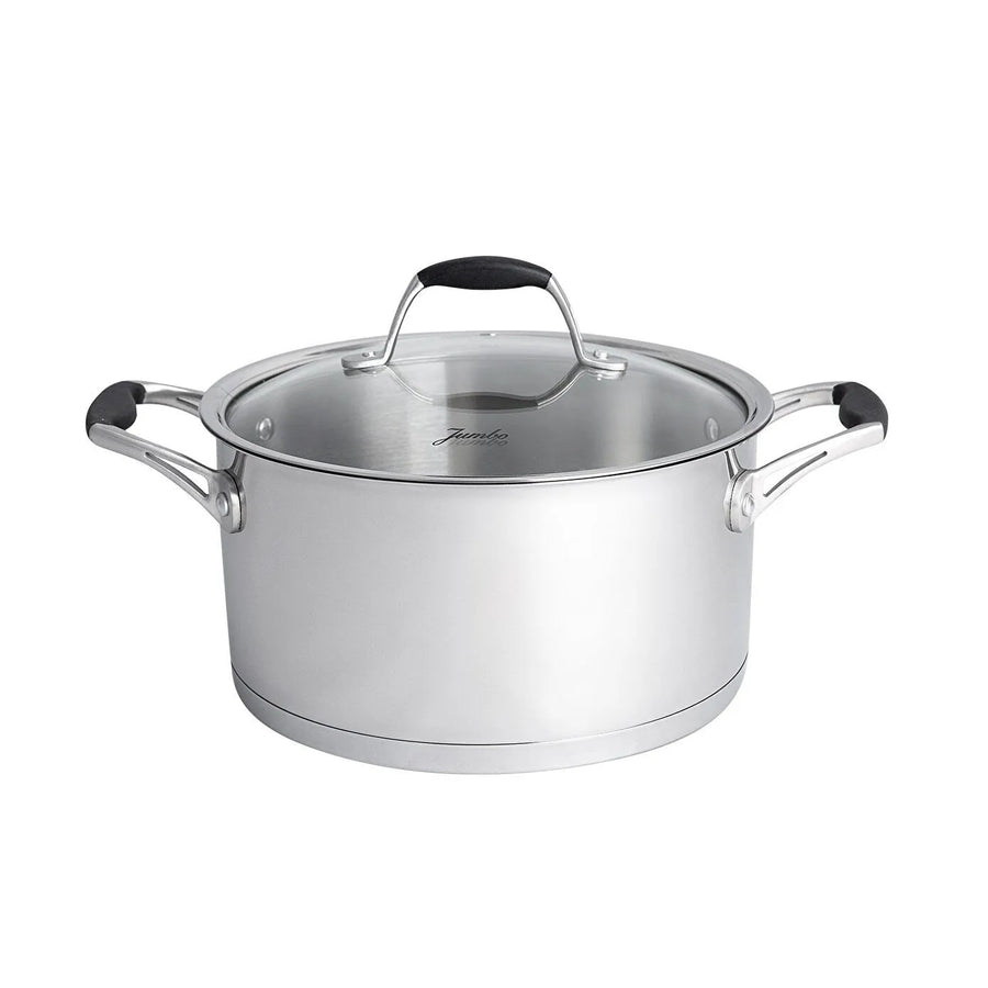 Jumbo New Stella 8-Piece Stainless Steel Induction Cookware Set, Silver
