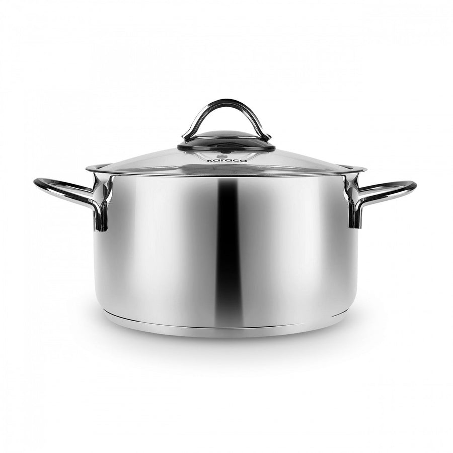 Karaca Ada V2 12-Piece Stainless Steel Induction Cookware Set, Silver