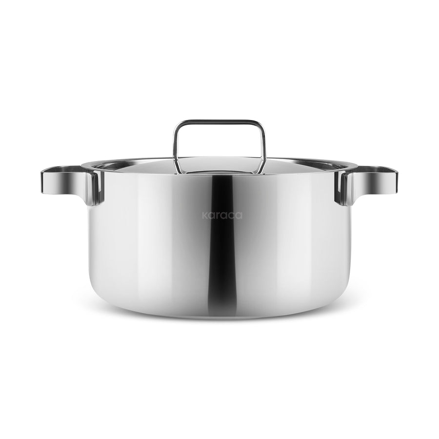 Karaca Powersteel 316+ 3Ply Onyx Stainless Steel Induction Cookware Set, Silver