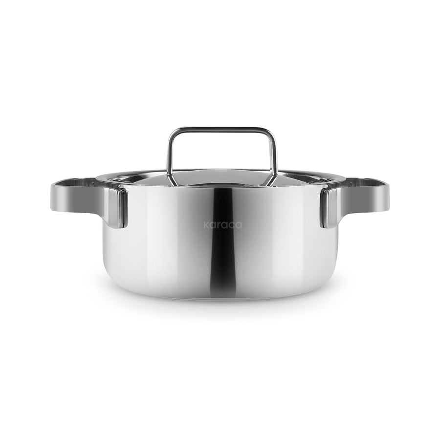 Karaca Powersteel 316+ 3Ply Onyx Stainless Steel Induction Cookware Set, Silver