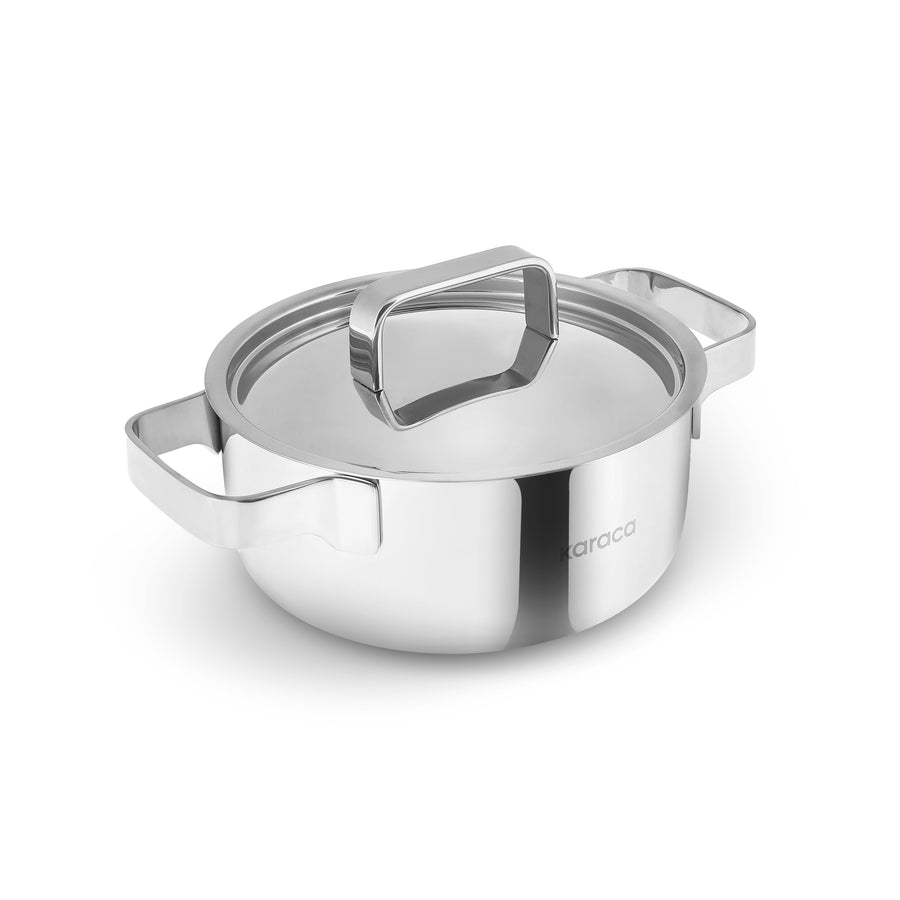 Karaca Powersteel 316+ 3Ply Onyx Stainless Steel Induction Cookware Set, Silver