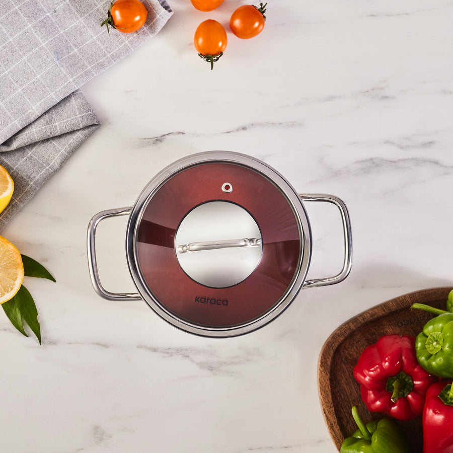 Karaca Emirgan Stainless Steel Stockpot with Lid, 16cm, Silver