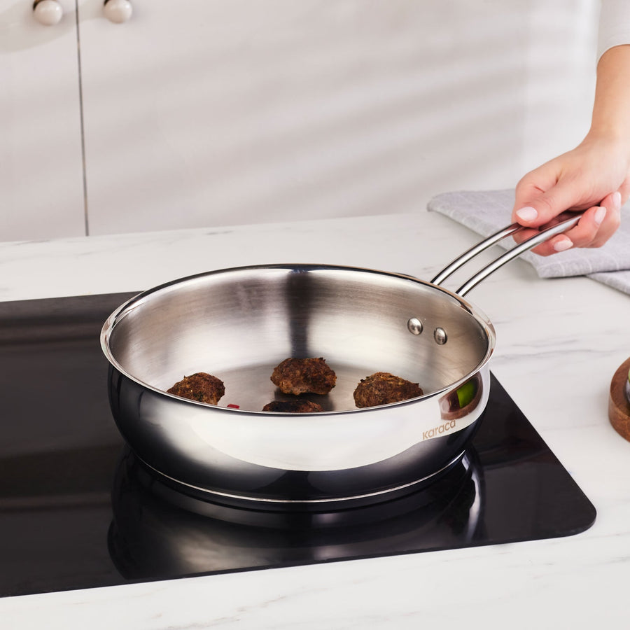 Karaca Emirgan Stainless Steel Pan, 24cm, Silver