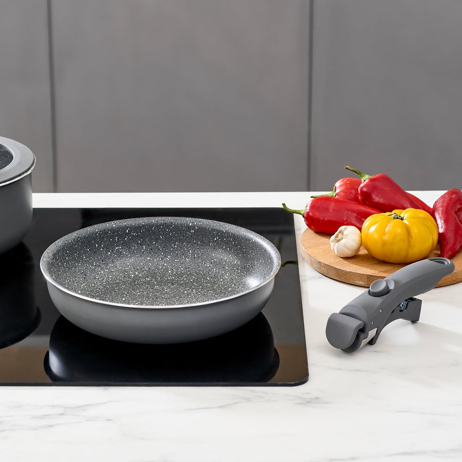 Karaca Comfort 6-Piece Induction Non-Stick Detachable Cookware Set, Black