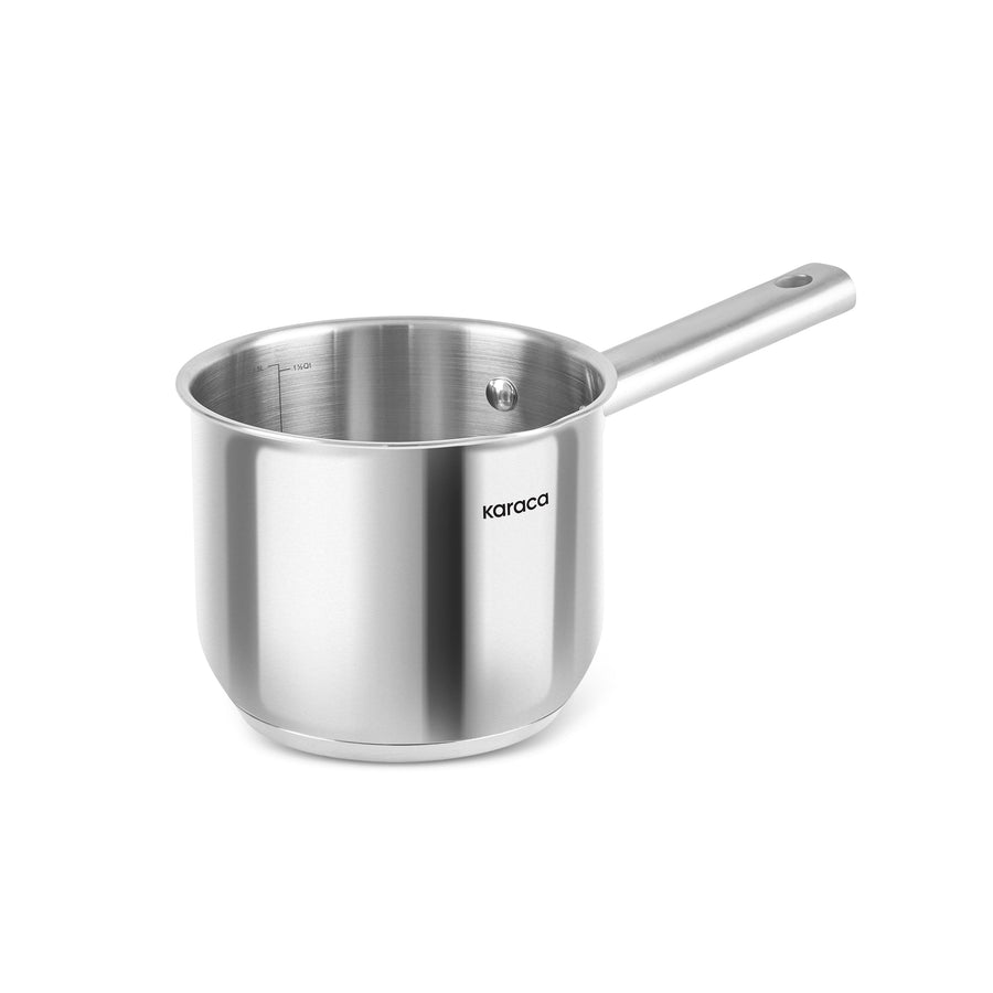 Karaca Elite Stainless Steel Induction Milk Pot, 14cm, 1,6L, Silver
