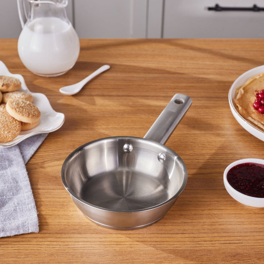 Karaca Elite Stainless Steel Induction Mini Frying Pan, 14cm, Silver