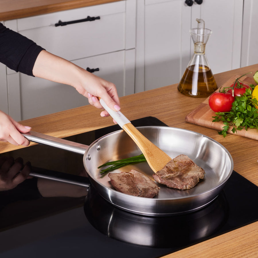 Karaca Elite Stainless Steel Induction Frying Pan, 30cm, Silver