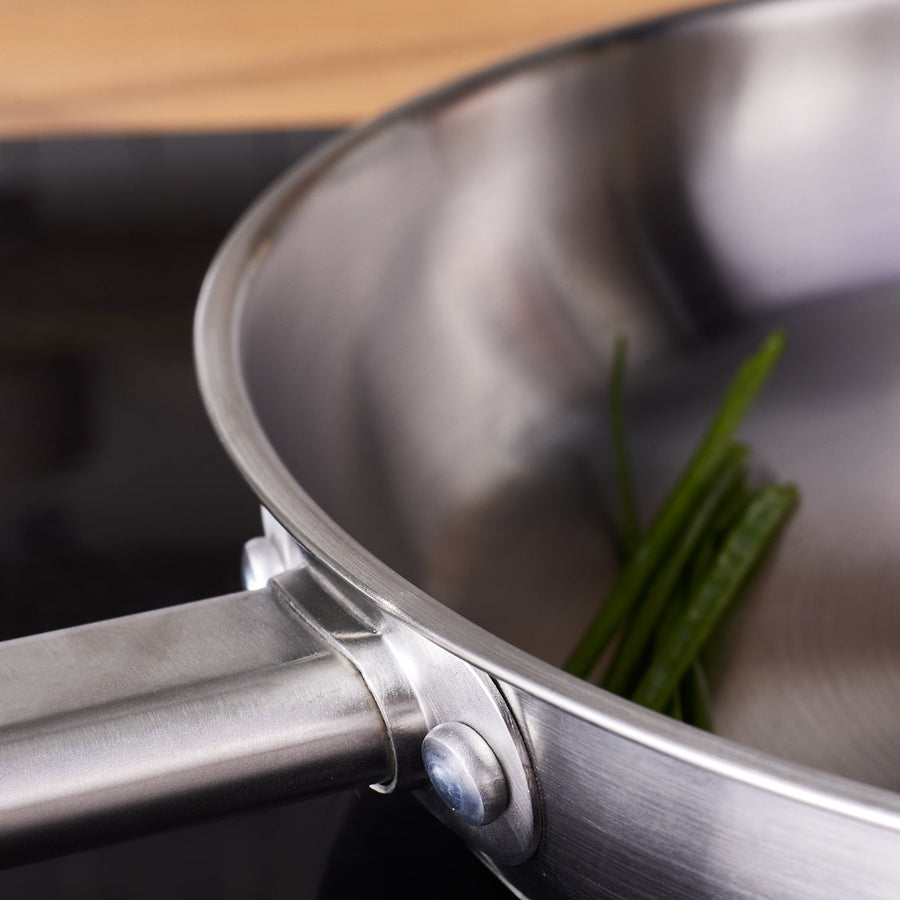 Karaca Elite Stainless Steel Induction Frying Pan, 30cm, Silver