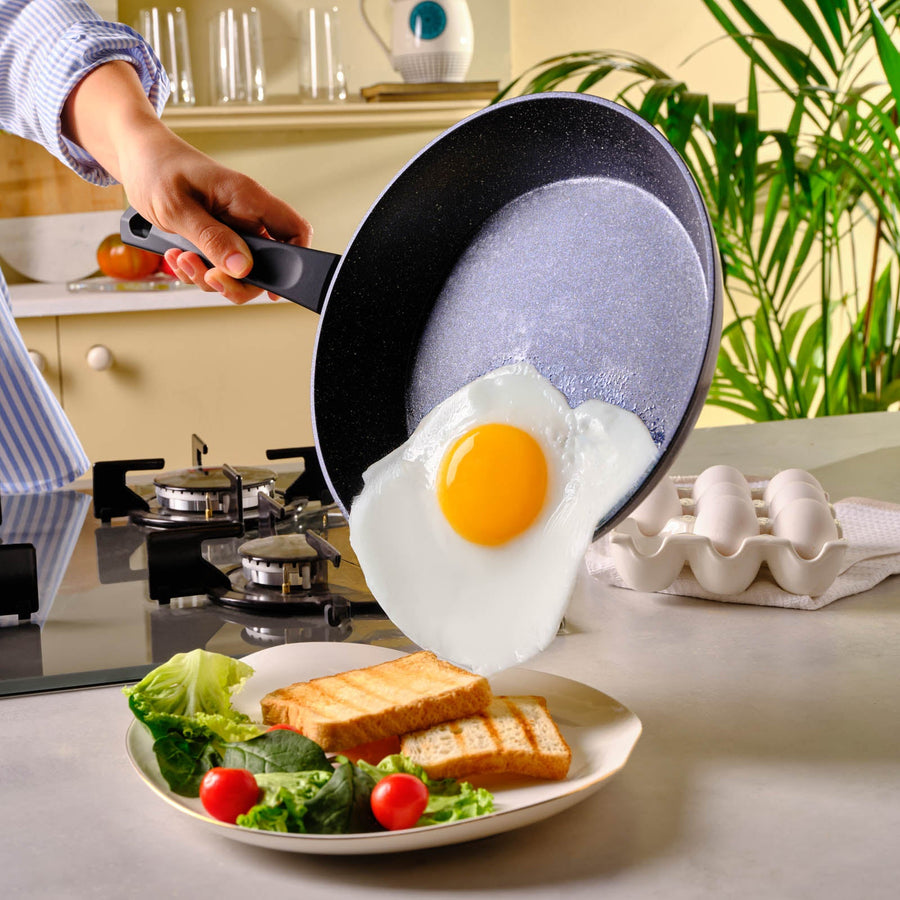 Karaca Aqua Granite Non-Stick Induction Frying Pan, 26cm, Blue