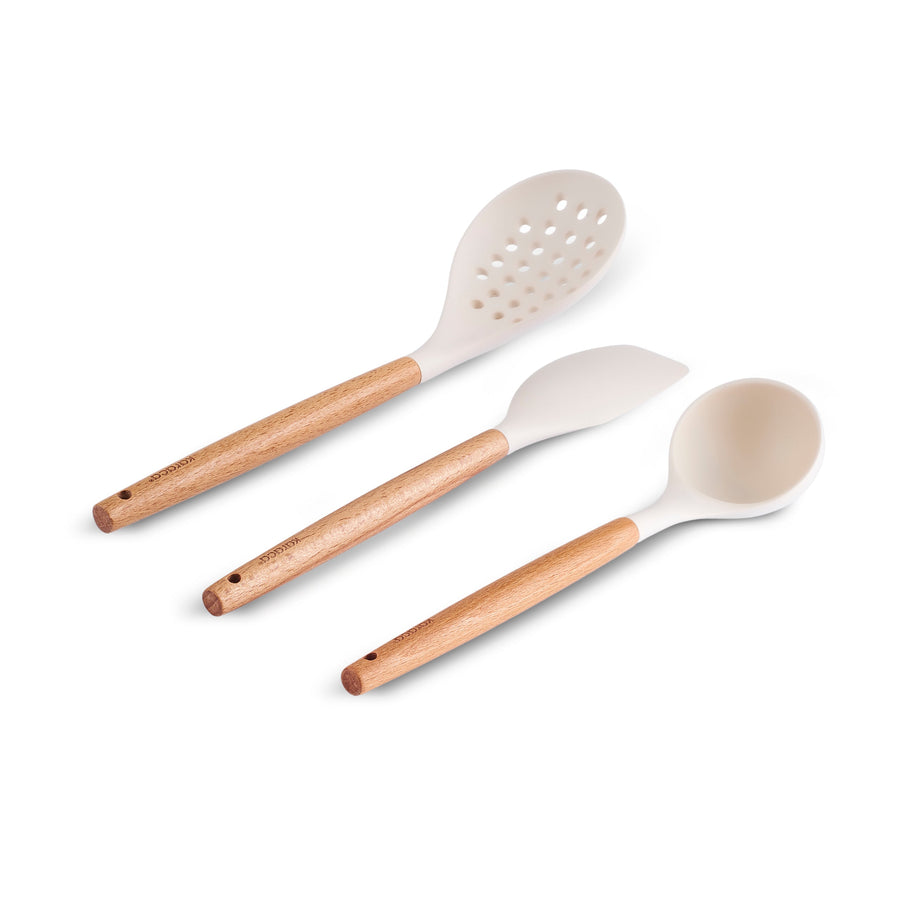 Karaca Swiss Crystal Almond Cream 12-Piece Non-Stick Induction Ceramic Cookware Set, Cream