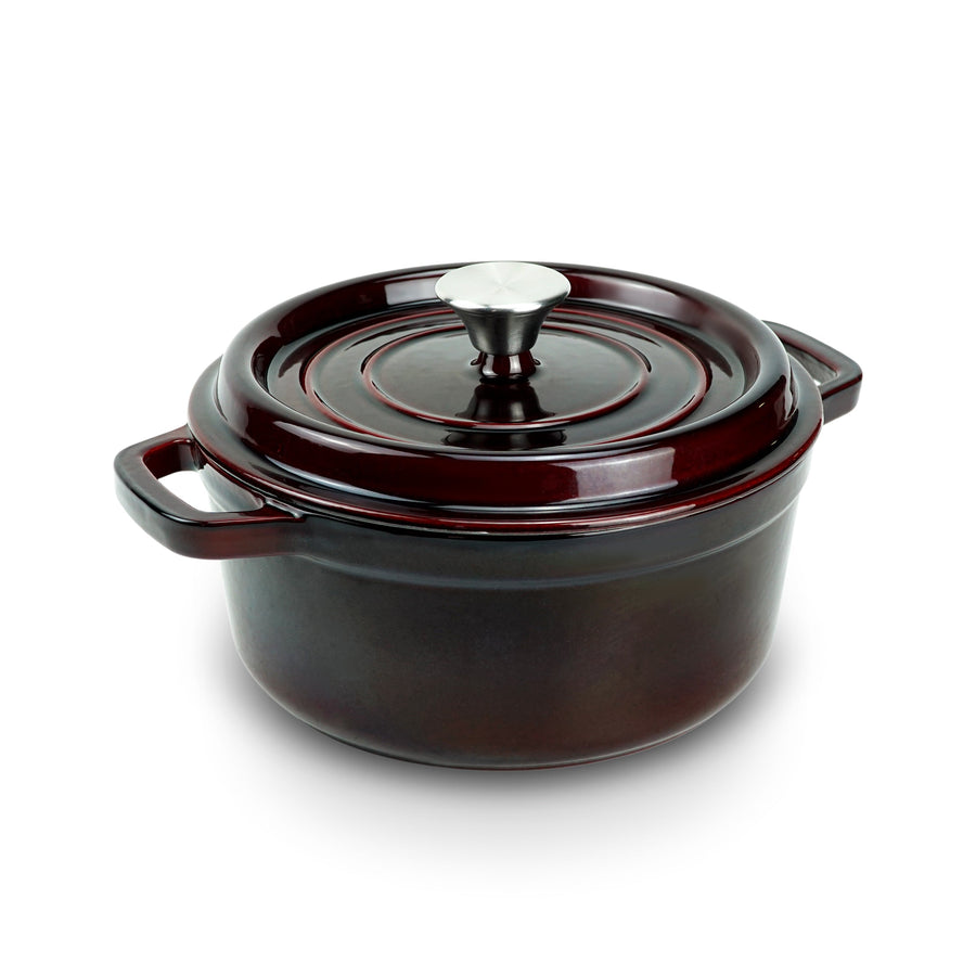 Karaca Heritage Enamelled Cast Iron Stock Pot & Lid, 24cm, Red