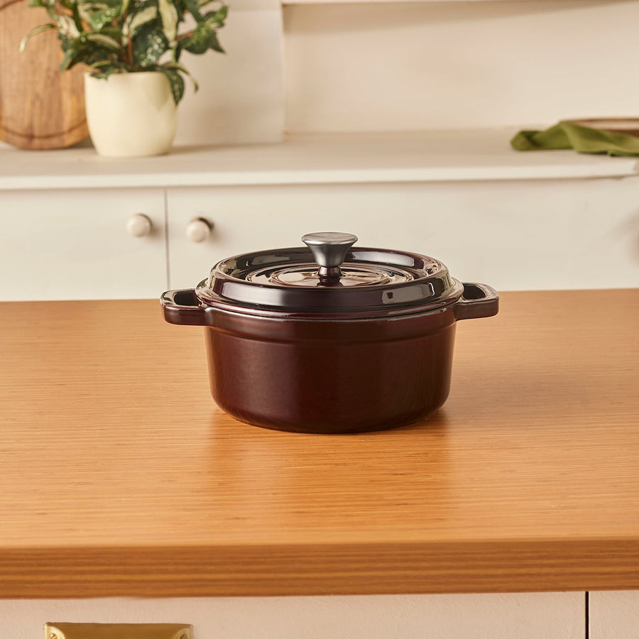 Karaca Heritage Enamelled Cast Iron Stock Pot & Lid, 24cm, Red