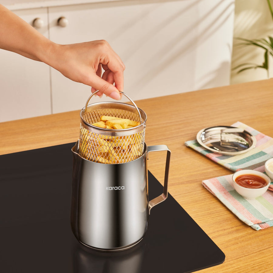 Karaca Minifry Stainless Steel Deep Frying Pot, 2L, Silver
