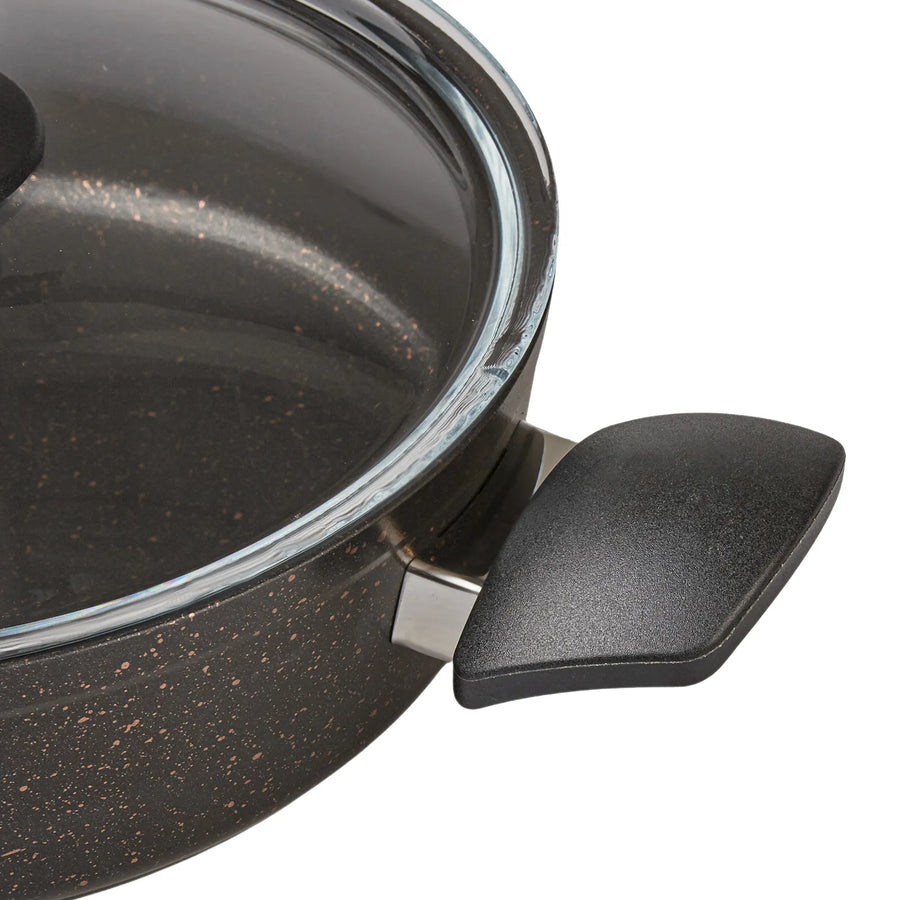 Karaca Blackgold Biogranite 7-Piece Non-Stick Induction Cookware Set, Black Gold
