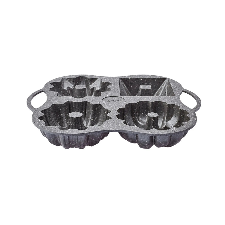 Karaca Cake Pro Aluminium Cast Decorative Cake Tin, 4 Piece, 28cmx35cm, Anthracite