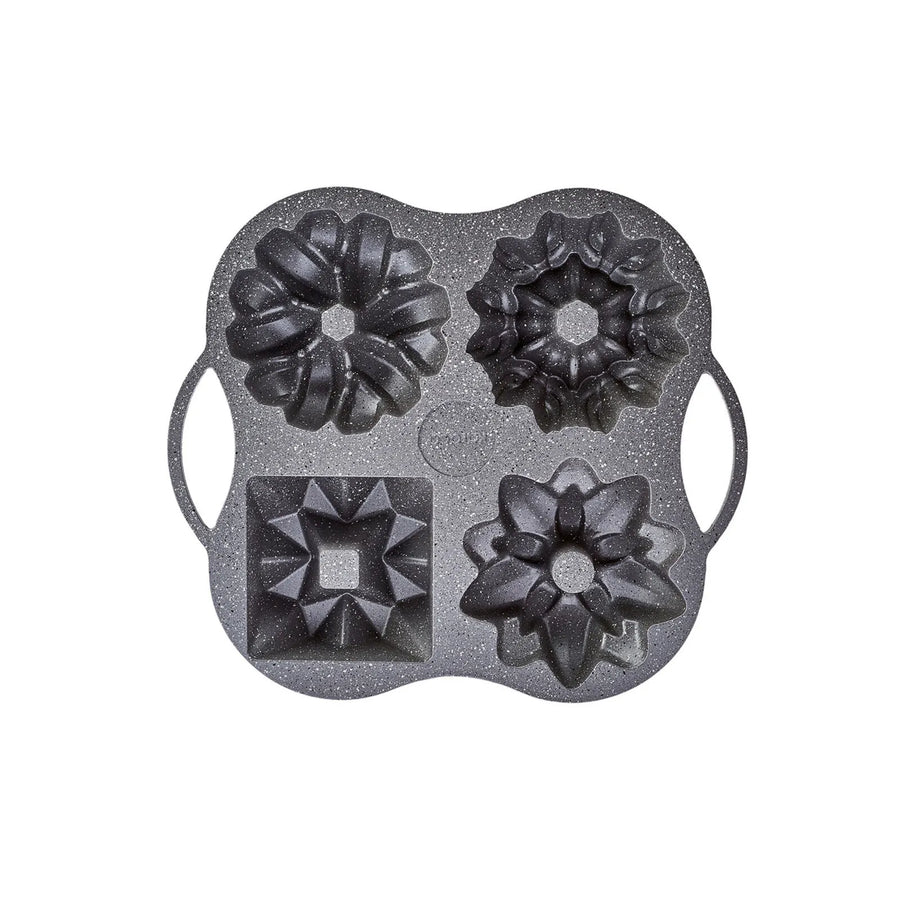 Karaca Cake Pro Aluminium Cast Decorative Cake Tin, 4 Piece, 28cmx35cm, Anthracite