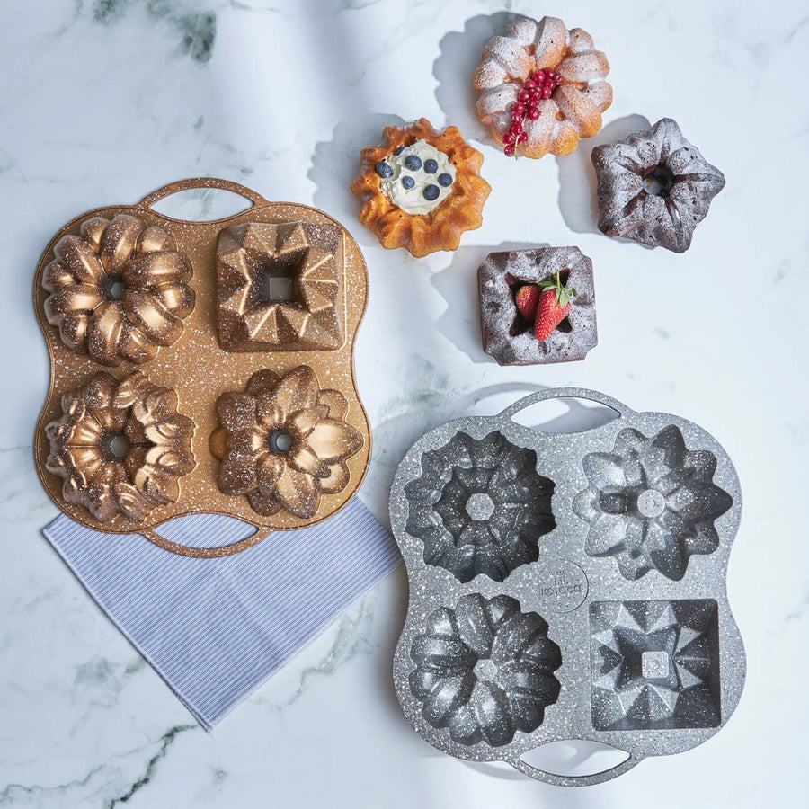 Karaca Cake Pro Aluminium Cast Decorative Cake Tin, 4 Piece, 28cmx35cm, Gold