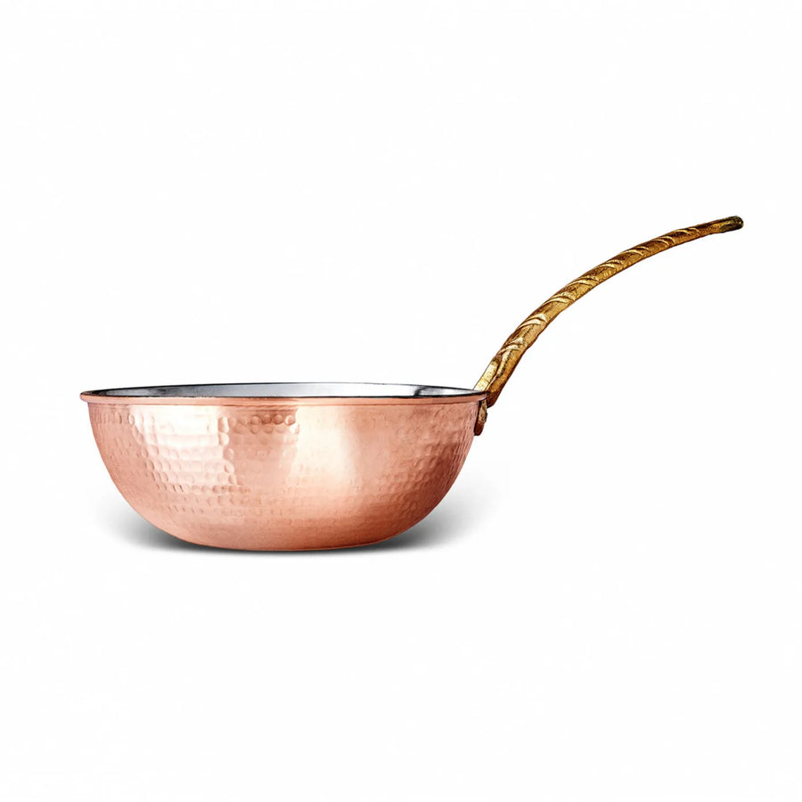 Karaca Alacahoyuk Copper Wok Pan, 24cm, Copper