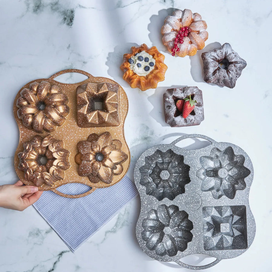Karaca Cake Pro Aluminium Cast Decorative Cake Tin, 4 Piece, 28cmx35cm, Gold
