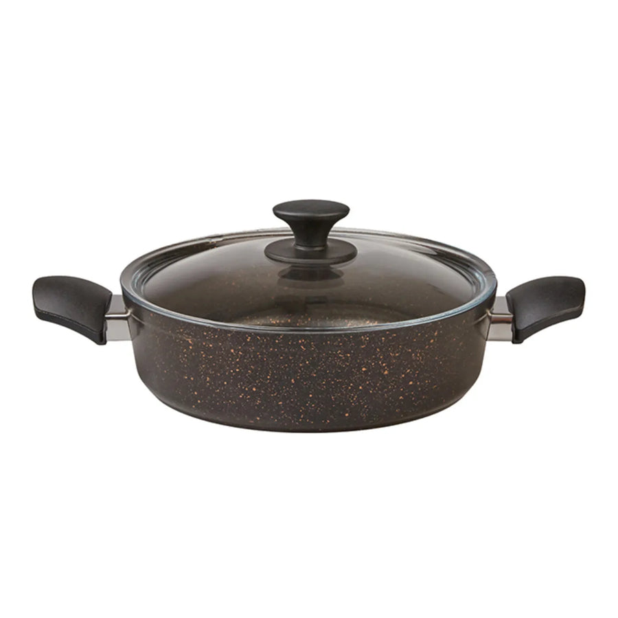 Karaca Blackgold Biogranite 7-Piece Non-Stick Induction Cookware Set, Black Gold