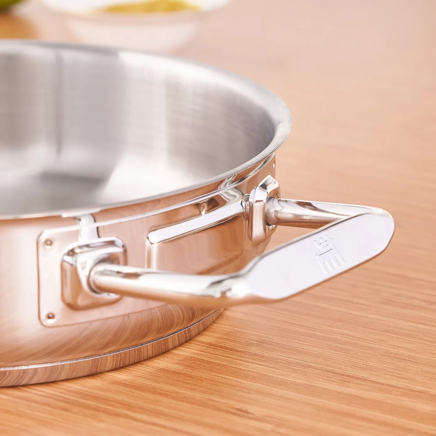 Karaca Grace Stainless Steel Induction Shallow Stock Pot, 20cm, Silver